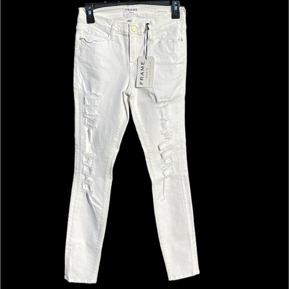Frame Denim Denim - Frame new with tags size 28/29 le skinny de Jeanne White factory destroyed #3